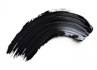 Black Mascara Smear on White Background
