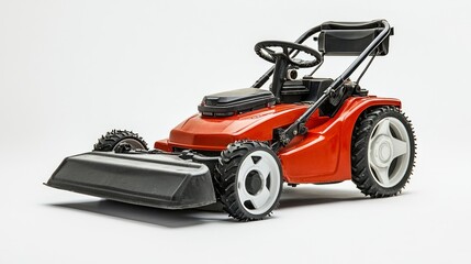 Compact Red Lawn Mower with Ergonomic Design and Robust Features