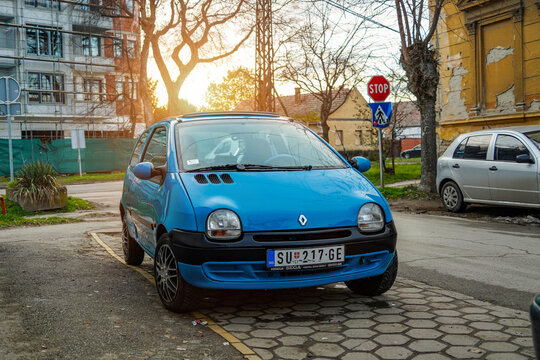 Renault Twingo, first-generation. Despite their age, these compact French vehicles continue to prove reliable across the Balkans. Subotica, Serbia, 21.01.25