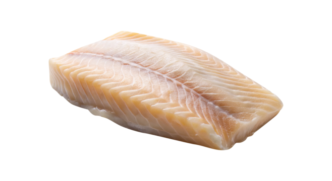 A Fresh and Healthy Raw Cod Fillet on a Clean transparent Background