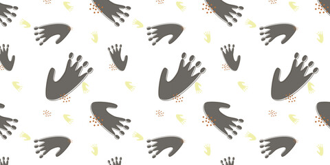 minimalist gorilla footprints, seamless pattern. animal footprints background for textile, fabric, wrapping and other