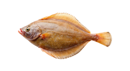 Isolated Image of a Golden Flounder Fish with Unique Scale Pattern