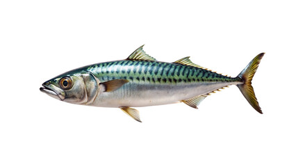 Fototapeta premium Isolated Mackerel Fish Displaying Vibrant Colors and Intricate Details on a transparent Background