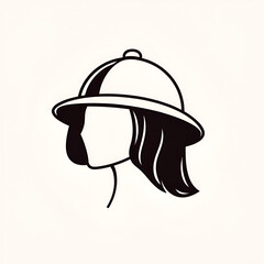 Cloche Hat Vector Line Icon Design