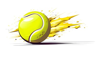 Dynamic Tennis Ball Illustration for Sports Design Projects and Athletic Advertising Campaigns