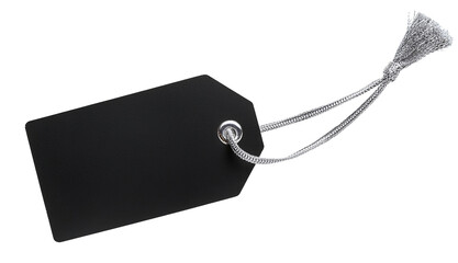 Black Blank Label with String