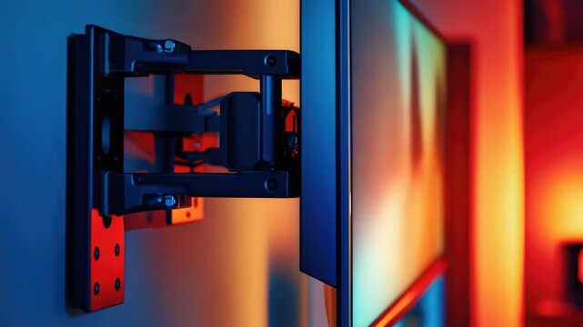 A flat screen TV mounted on the wall with a simple frame and no decorations