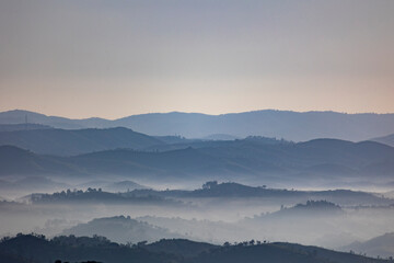 Fog condensation on the mountains