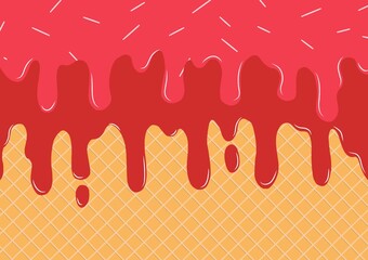 Ice cream vector illustration with red velvet flavor. Perfect for wallpapers, assets, etc.