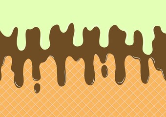 Ice cream vector illustration with matcha chocolate flavor. Perfect for wallpapers, assets, etc.