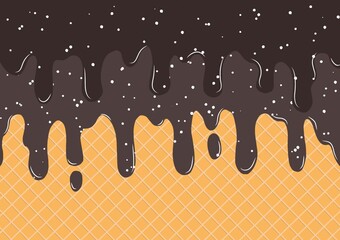 Ice cream vector illustration with chocolate coffee flavor. Perfect for wallpapers, assets, etc.