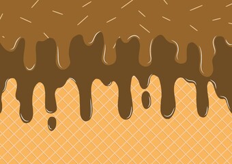 Ice cream vector illustration with caramel chocolate flavor. Perfect for wallpapers, assets, etc.