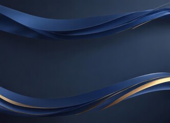 Navy blue gradient banner, wavy lines, metallic highlights , digital, bronze, curve