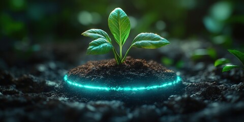 New growth emerging from soil