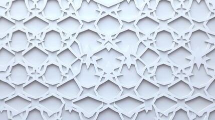 Fototapeta premium White Star Geometric Arabesque Wall Pattern