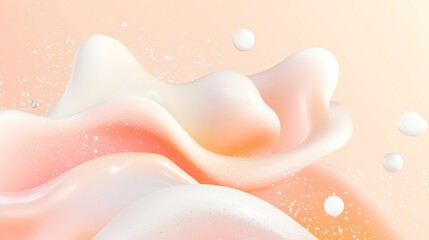 Fototapeta premium Fluid, abstract representation of a creamy, hydrating skin product.
