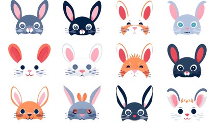 Fototapeta premium Professional Rabbit Muzzles Face Filter Mask Costume for Fun Bunny Look