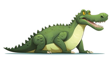 Obraz premium Vector Crocodile: Detailed Cartoon Alligator Illustration for Educational and Wildlife Projects