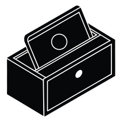 cashier element isolated cash deposit envelope on 