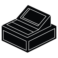 cashier element isolated cash counting tray on whi