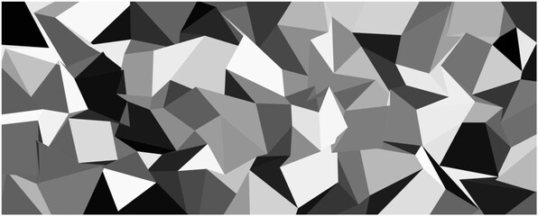 abstract geometric background, Modern Geometric Composition, Grayscale geometric cubes in a random arrangement