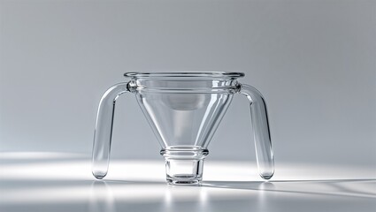 Photorealistic image of a glass kitchen timer on a white background