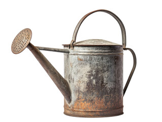 Old Watering Can on Transparent PNG for Gardening, Vintage, and Outdoor Design Projects