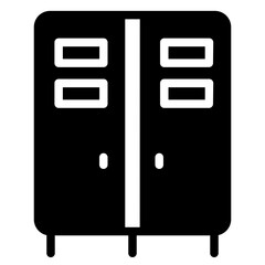 Clothes Lockers School Glyph Icon