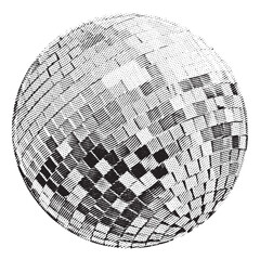 Fototapeta premium Disco ball isolated. Disco ball clipart. Mirrorball with lights. 