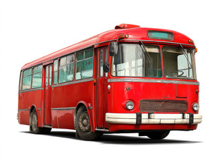 Vintage red bus isolated
