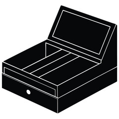 cashier element isolated open cash register drawer