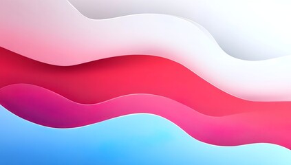 3D rendering of an abstract background with gradient colors, featuring white, pink, blue, and red