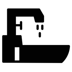 Kitchen Sink Wash Glyph Icon