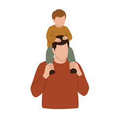 Obraz premium Person carrying a child on shoulders, sharing a joyful moment, Family concept, Parenthood, Happiness, Bonding, Lifestyle, Advertising, Editorial