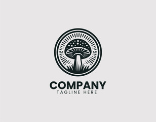 Fototapeta premium Champignon Mushroom Vector Logo Design