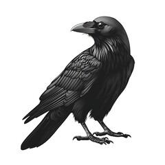 Fototapeta premium Logo style raven illustration for vector high resolution photos