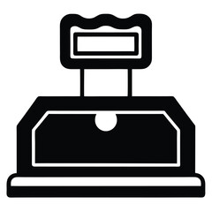 cashier element isolated product label on white ba