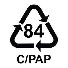 Composites recycling symbol C PAP 84 , vector illustration.