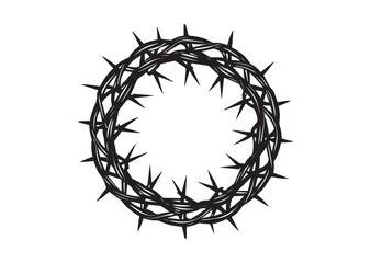 Fototapeta premium Crown of thorns silhouette vector