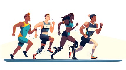 Fototapeta premium Prosthetic Legs for Athletes with Disabilities: 3D Concept Design