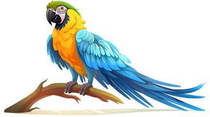 Fototapeta premium Colorful Macaw Parrot Cartoon Vector Illustration for Creative Projects