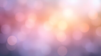 Soft pastel bokeh background. Abstract dreamy light spots, blurred colorful circles. Gentle pink, purple, orange hues. Ideal for dreamy, romantic designs.