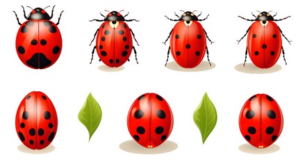 Naklejka premium Professional Life Cycle Illustration of Ladybug Showing Egg Stage in Bright Colors