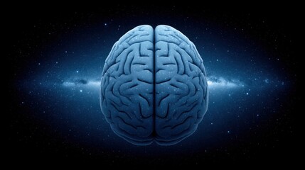 Digital brain illustration against a cosmic background.