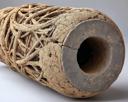 Close-up of a diseased capsule showing significant structural damage - broken abnormal illness structure sample