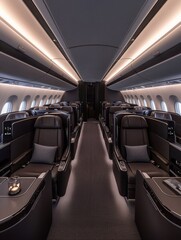 Fototapeta premium Luxury First Class Airplane Cabin Interior Design
