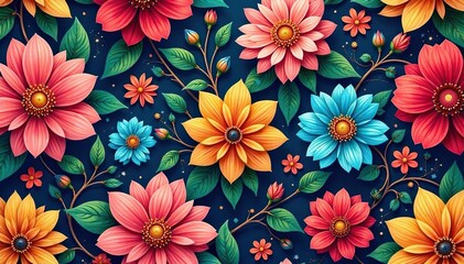 Intricate floral pattern, seamlessly repeating, floral background, interior design, elegant