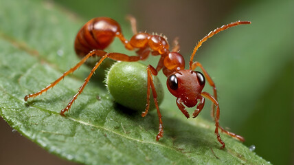  a red ant who forms an unexpected friendship with a caterpillar