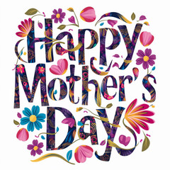 Happy Mother's Day Floral Heart Greeting Card
