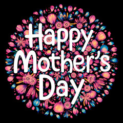 Happy Mother's Day Floral Heart Greeting Card